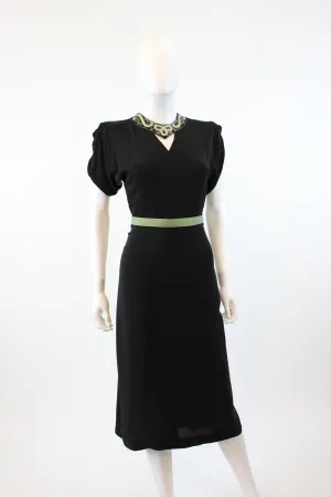 1940s PEEK A BOO rayon beaded dress xs | new fall