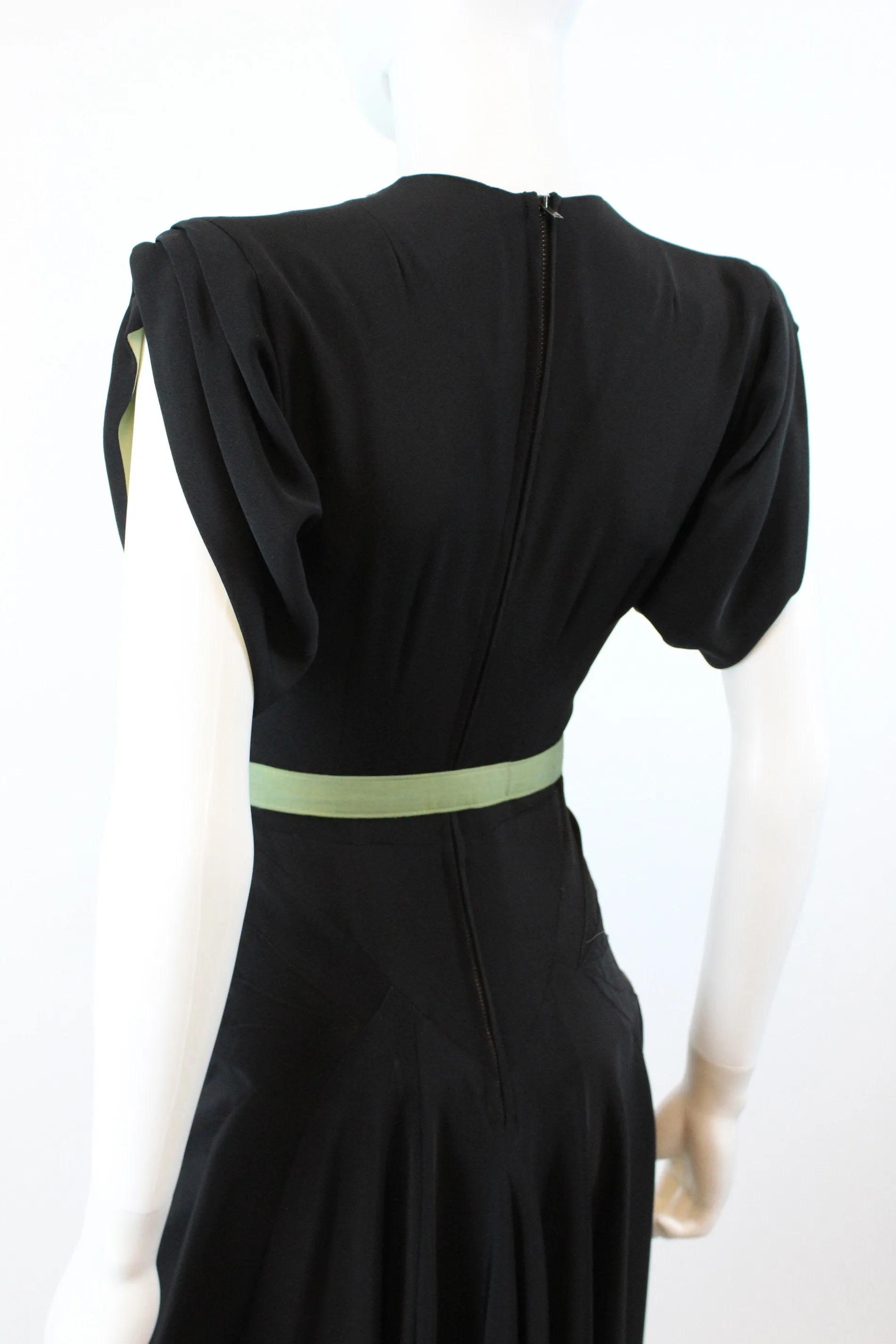 1940s PEEK A BOO rayon beaded dress xs | new fall