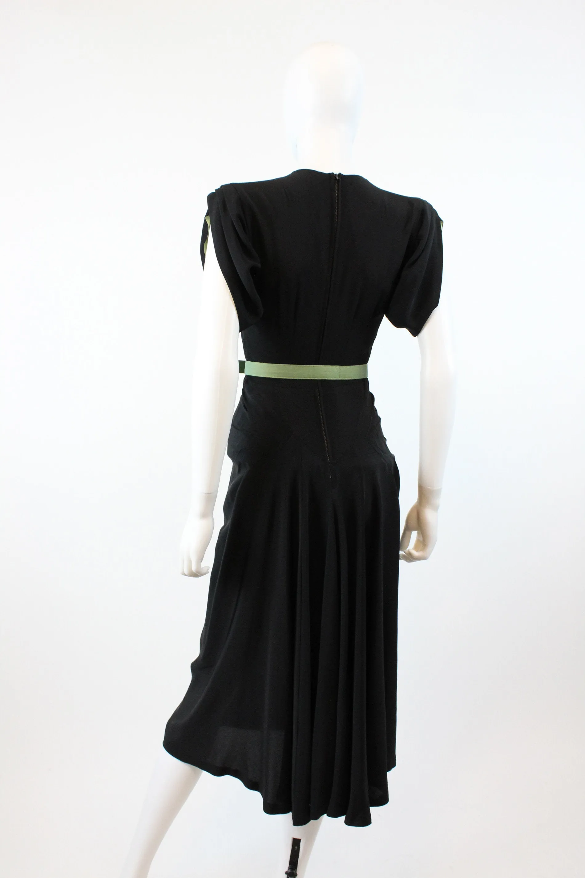 1940s PEEK A BOO rayon beaded dress xs | new fall