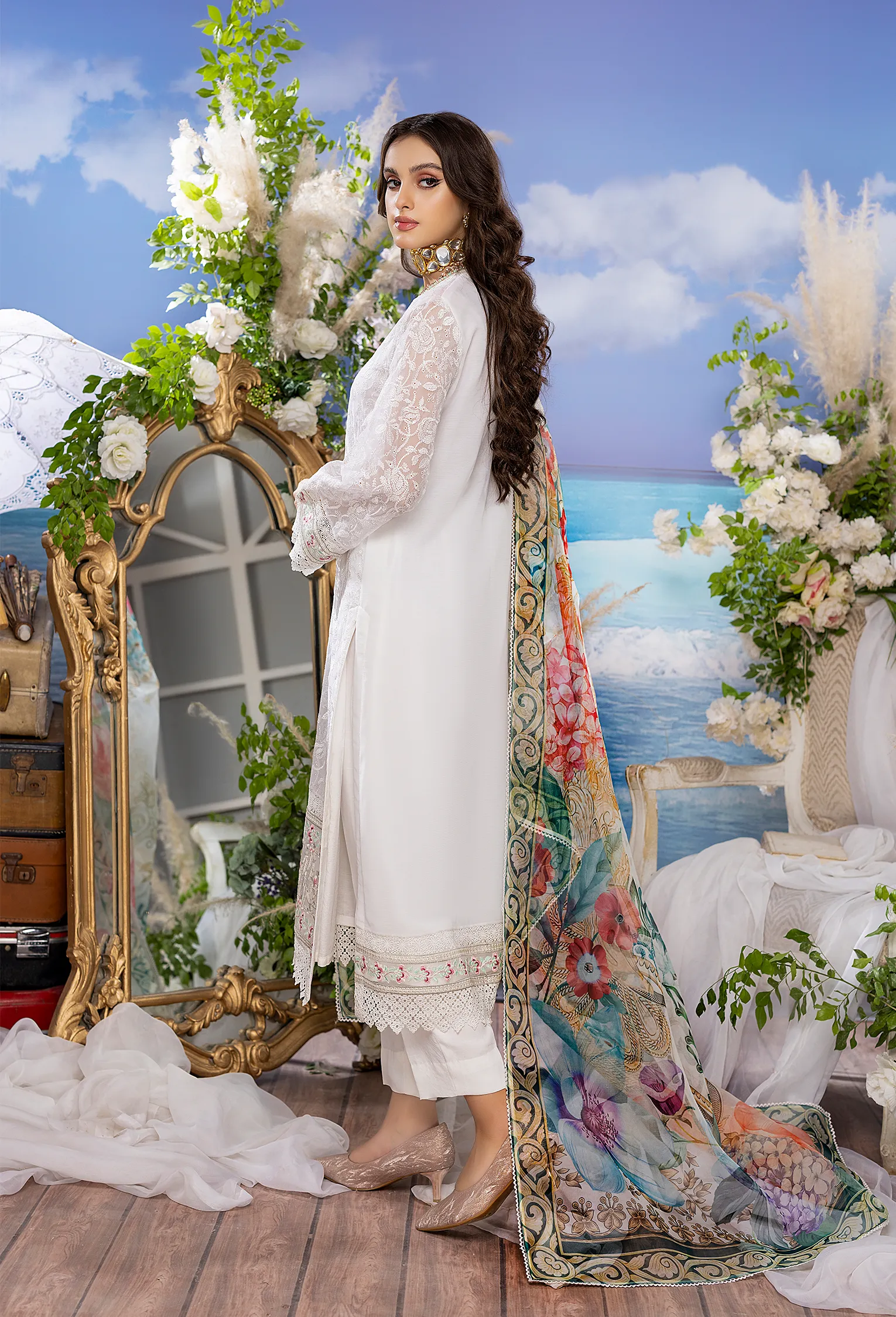 Adan's Libas Ocean Chikankari Embroidered Collection – Scolecite