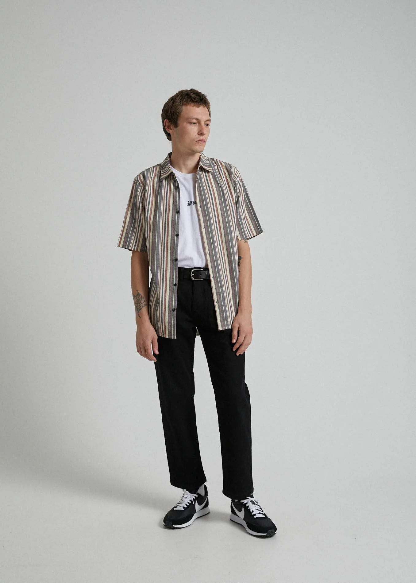 Afends Mens Rainbow Nation - Yarn Dye Short Sleeve Shirt - Multi