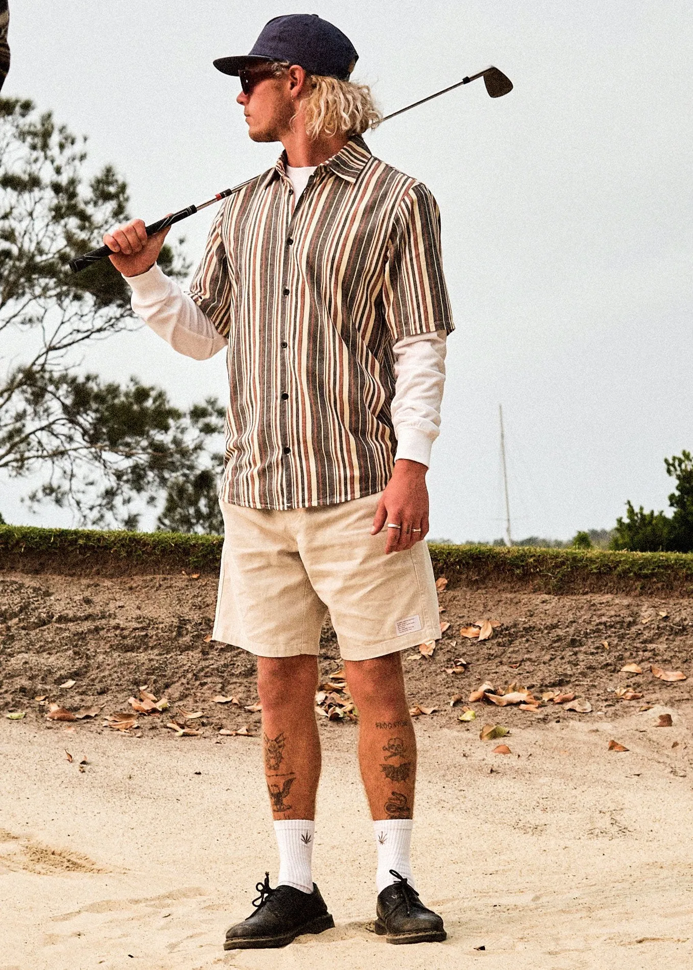 Afends Mens Rainbow Nation - Yarn Dye Short Sleeve Shirt - Multi
