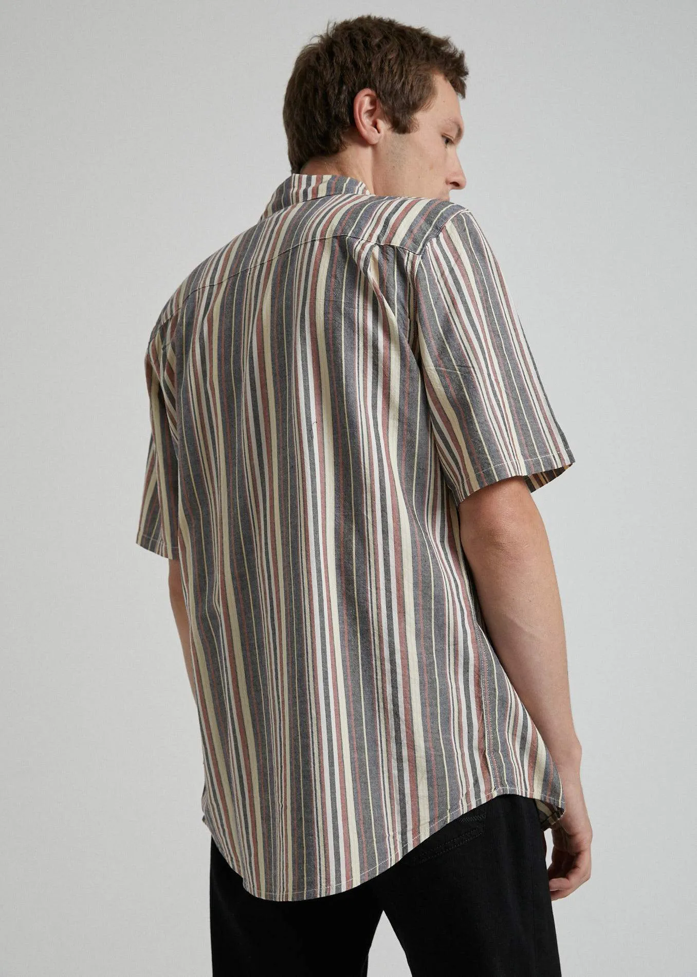 Afends Mens Rainbow Nation - Yarn Dye Short Sleeve Shirt - Multi