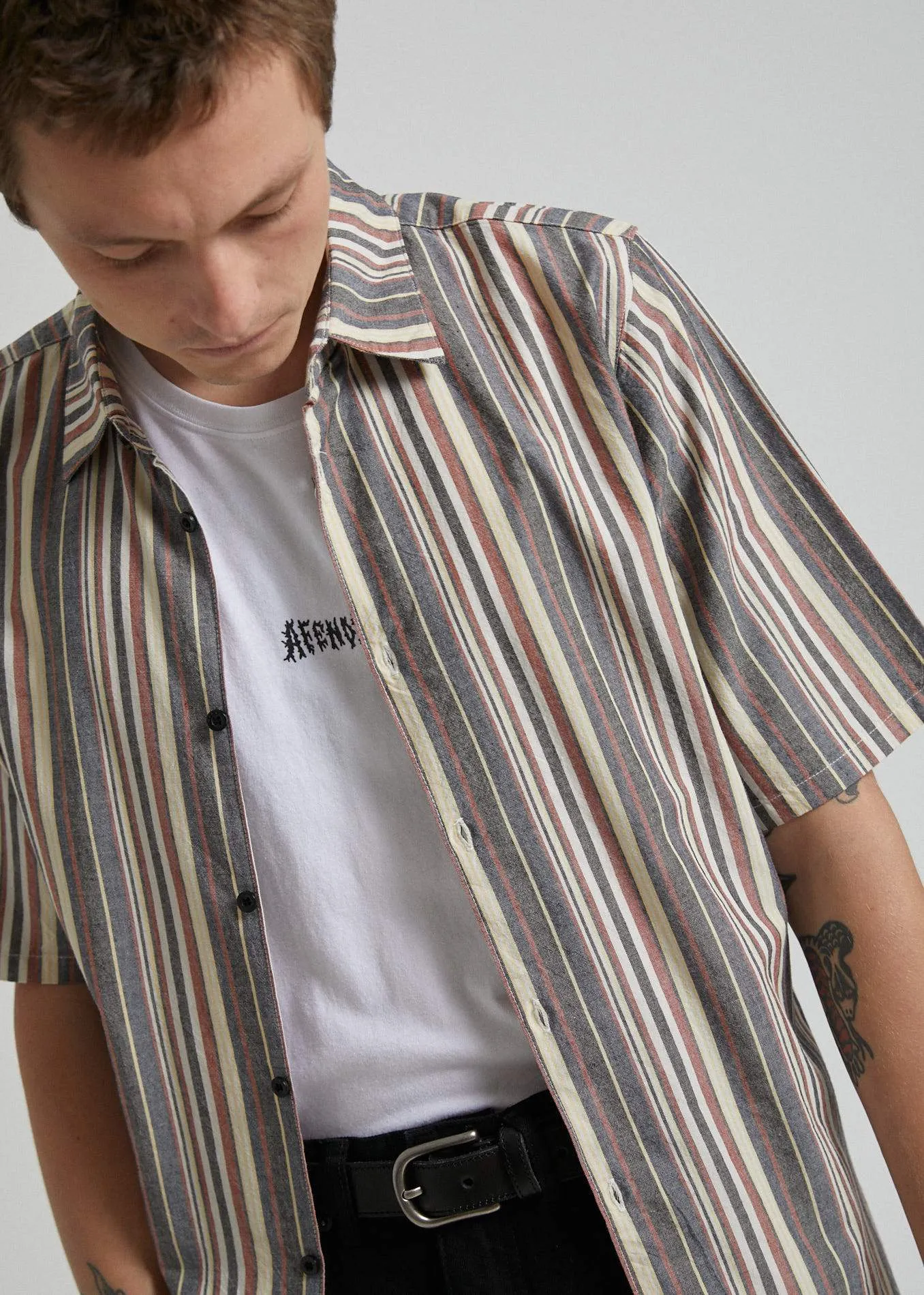 Afends Mens Rainbow Nation - Yarn Dye Short Sleeve Shirt - Multi
