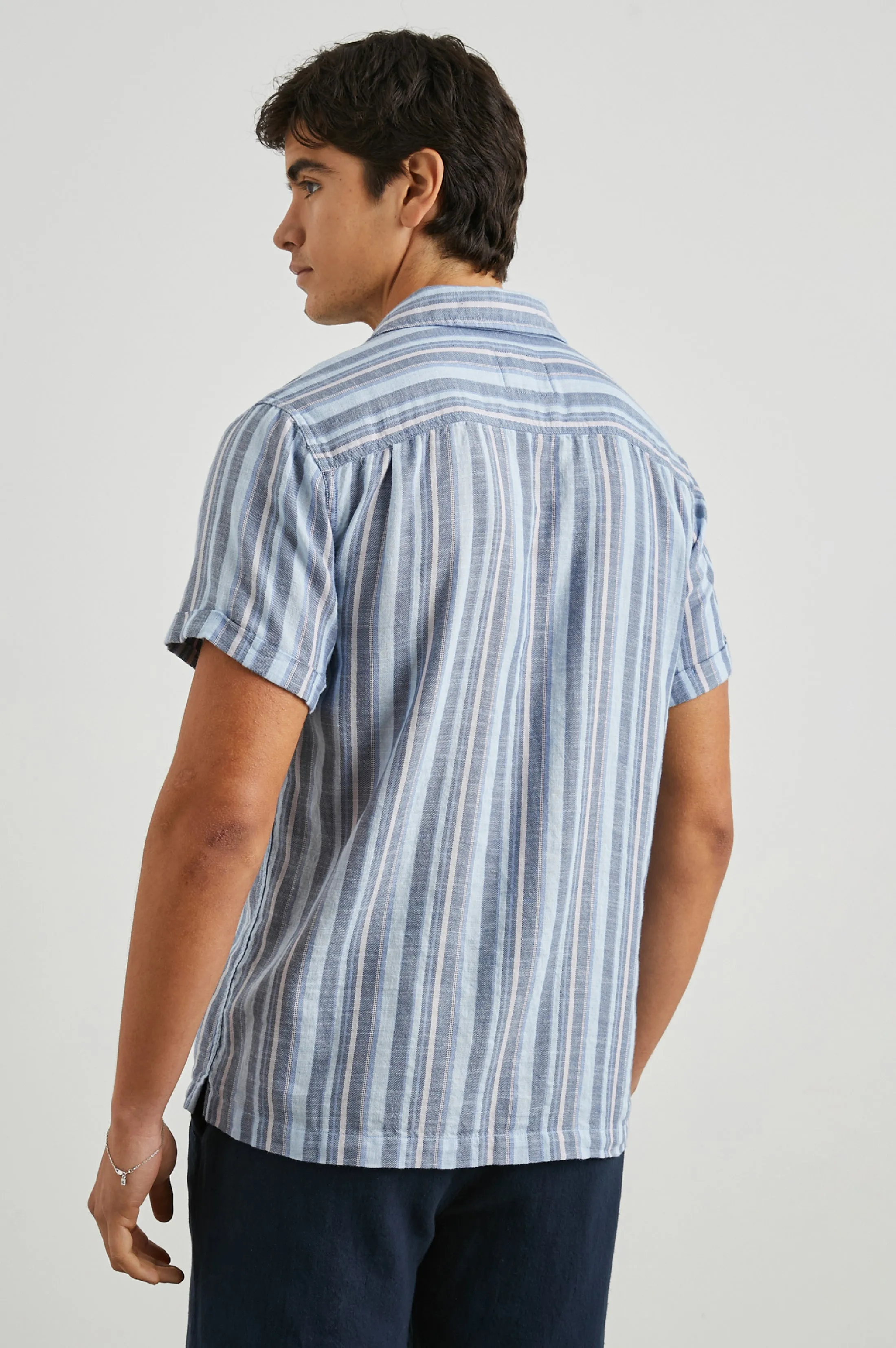 AMALFI SHIRT - POWDER COBALT STRIPE