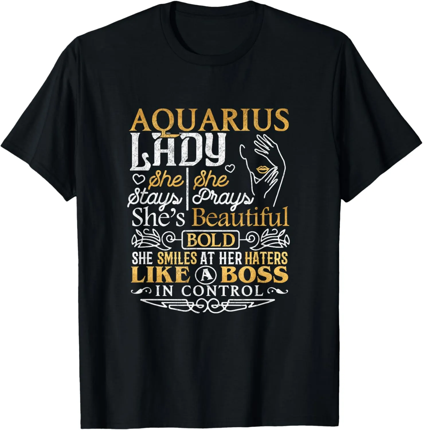 Aquarius Lady Shirt Astrology Zodiac Sign Aquarius Woman T-Shirt
