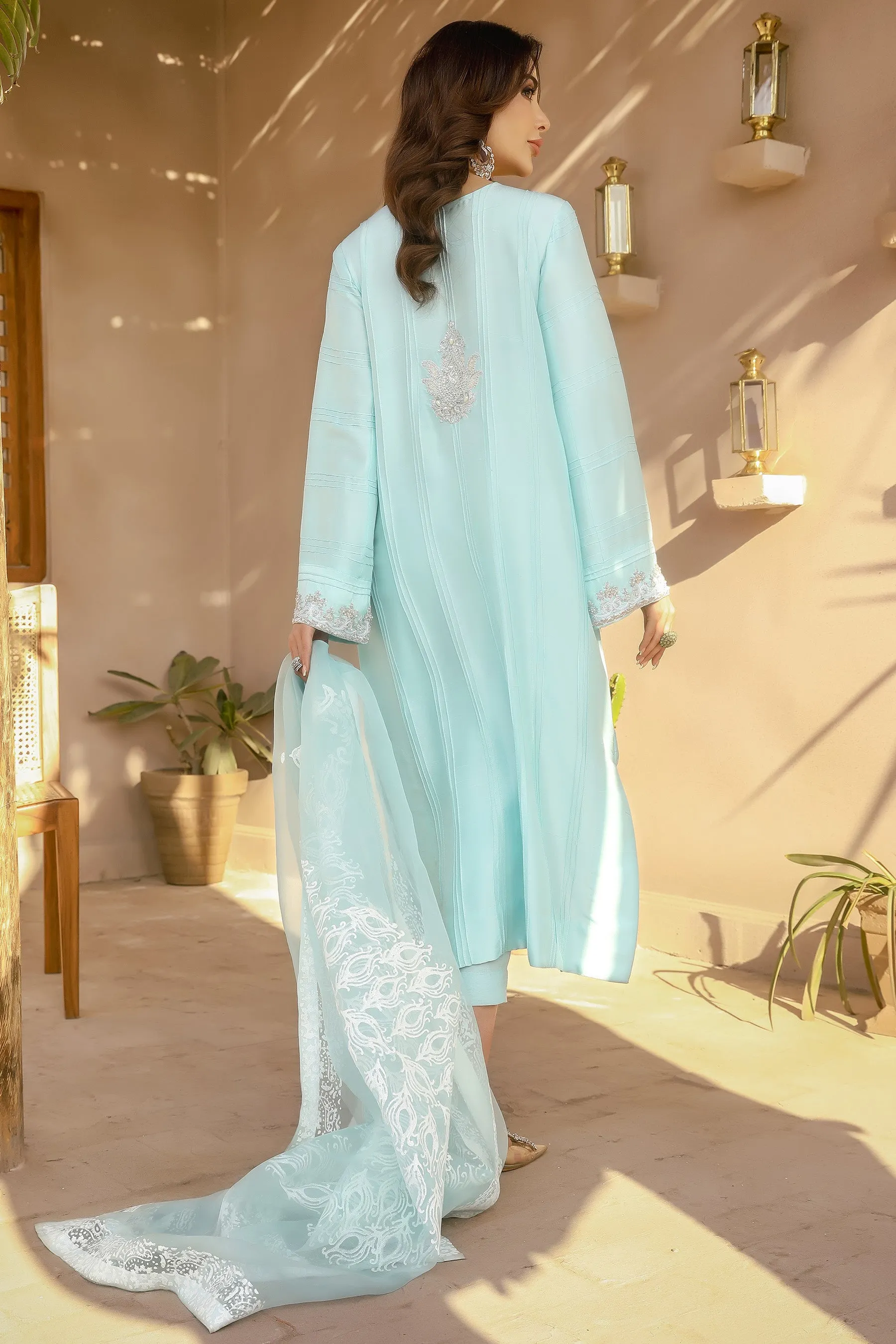 Arif Ashraf - ARJAN - Aqua - Raw Silk & Organza - 3 Piece