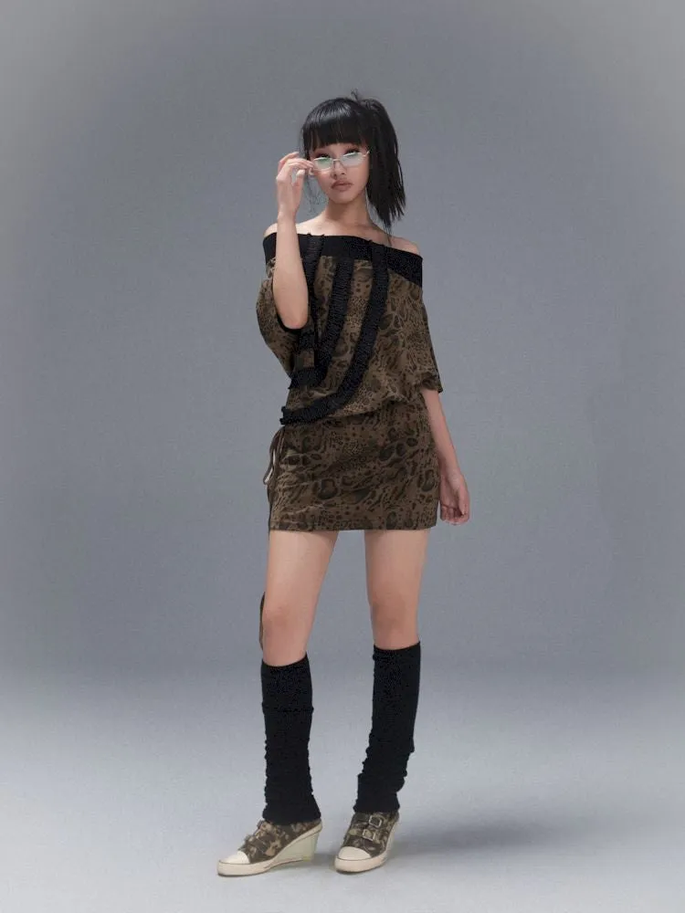 Bat Short Sleeve One Strapless Top Dress【s0000008475】