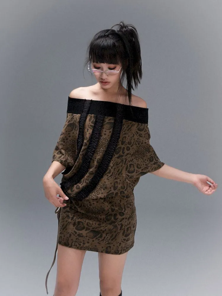 Bat Short Sleeve One Strapless Top Dress【s0000008475】