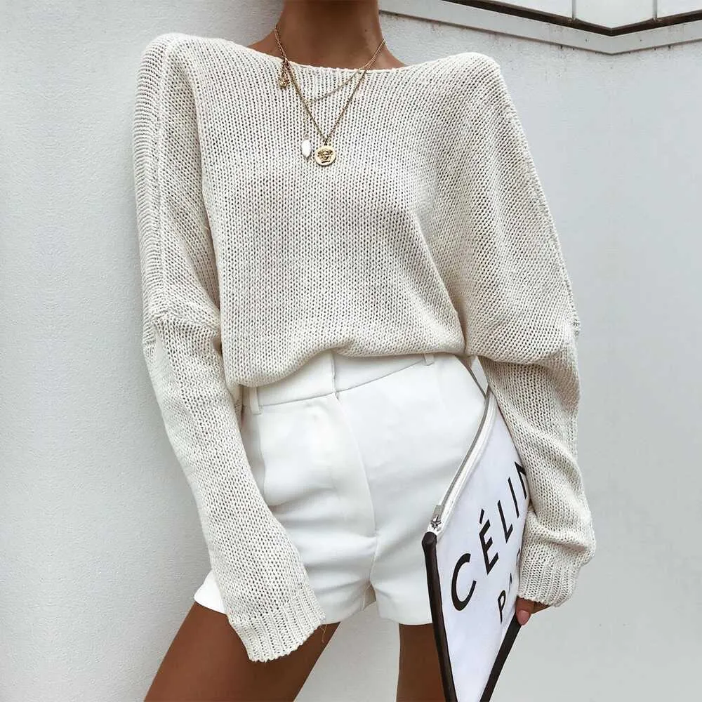 Bat Sleeve cross V-Neck knitted Top