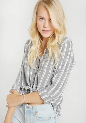 Bella Dahl - Frayed Hem Button Down in White