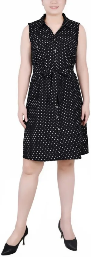 Belted Petite Shirt Dress