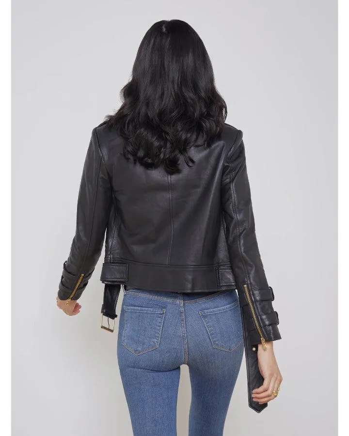 Billie Belted Leather Jacket