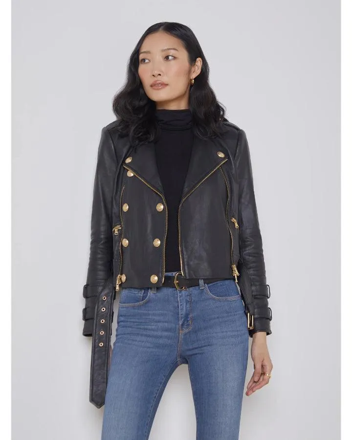 Billie Belted Leather Jacket