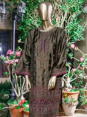 Bin Saeed Embroidered Tunic Silk Stitched Kurti Vol-17 Collection’2021-ZEFS-8014-Mehndi