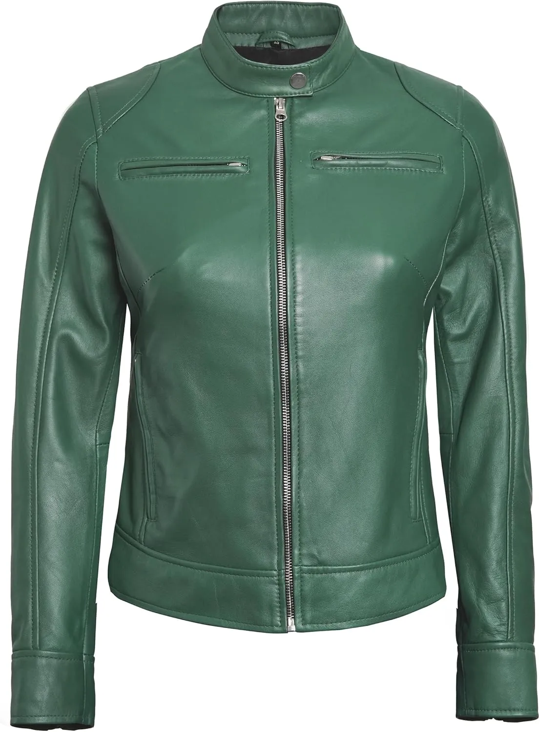 Blingsoul Real Leather Jacket Women - Cafe Racer Style Womens Leather Jackets