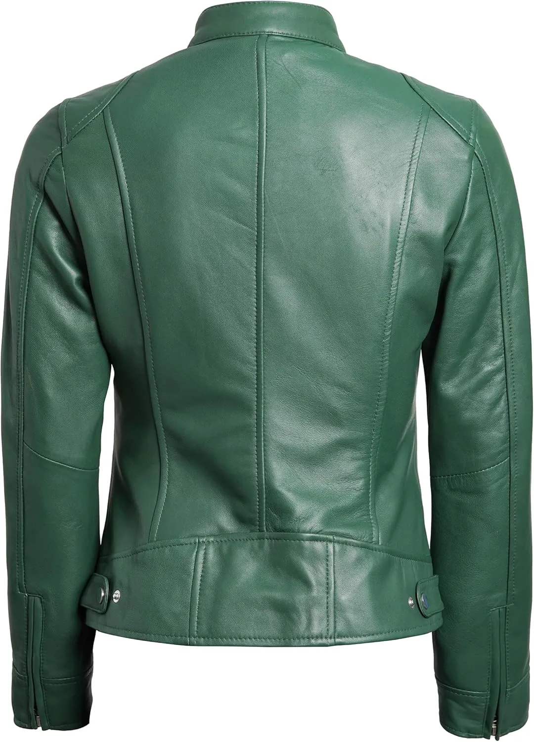 Blingsoul Real Leather Jacket Women - Cafe Racer Style Womens Leather Jackets