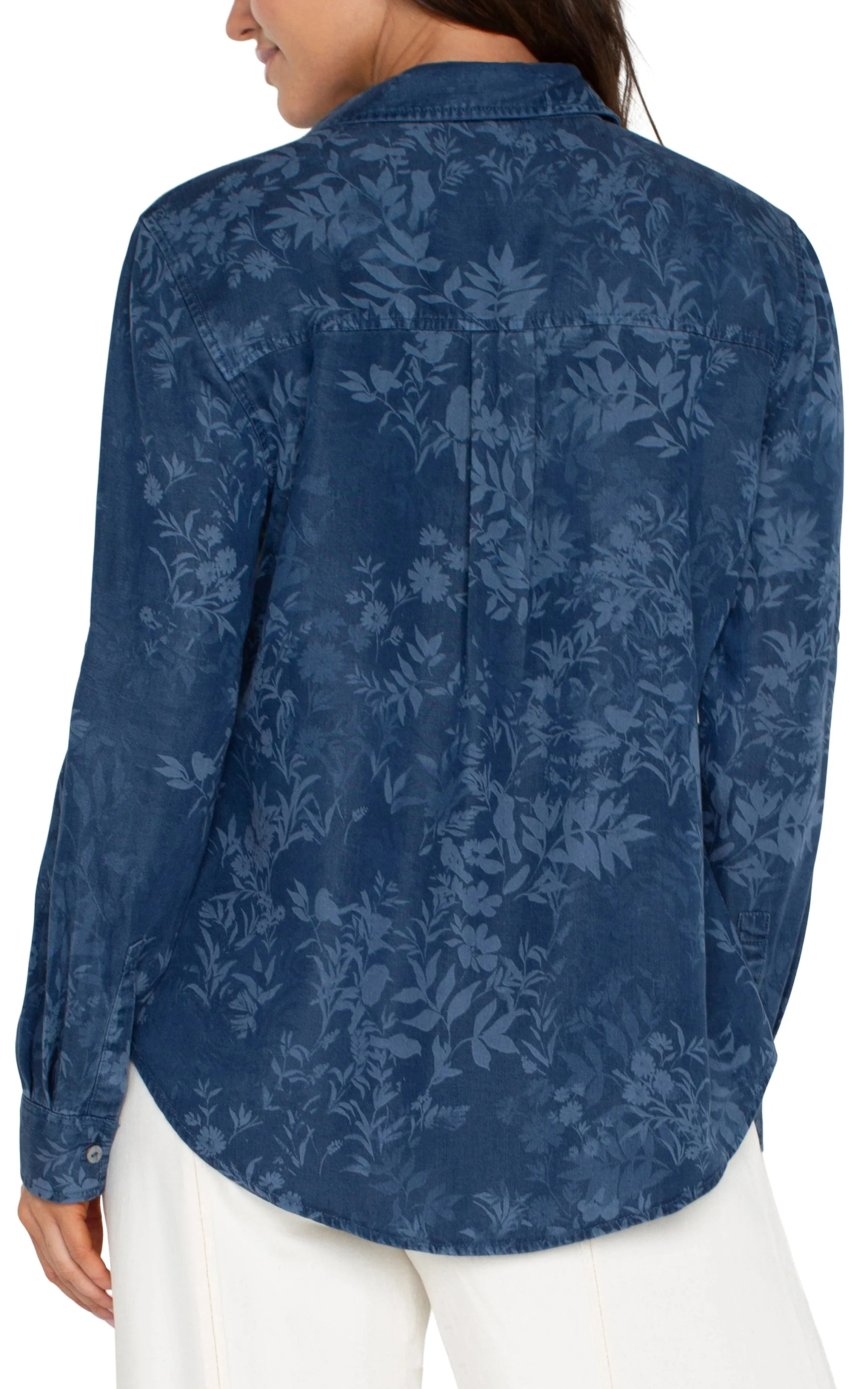 BLUE TONE ON TONE BLUE BUTTON DOWN SHIRT