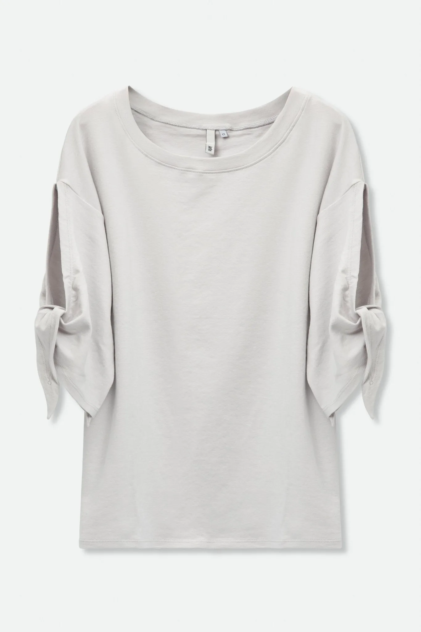 BOATNECK TIE-SLEEVE TOP IN PIMA COTTON STRETCH