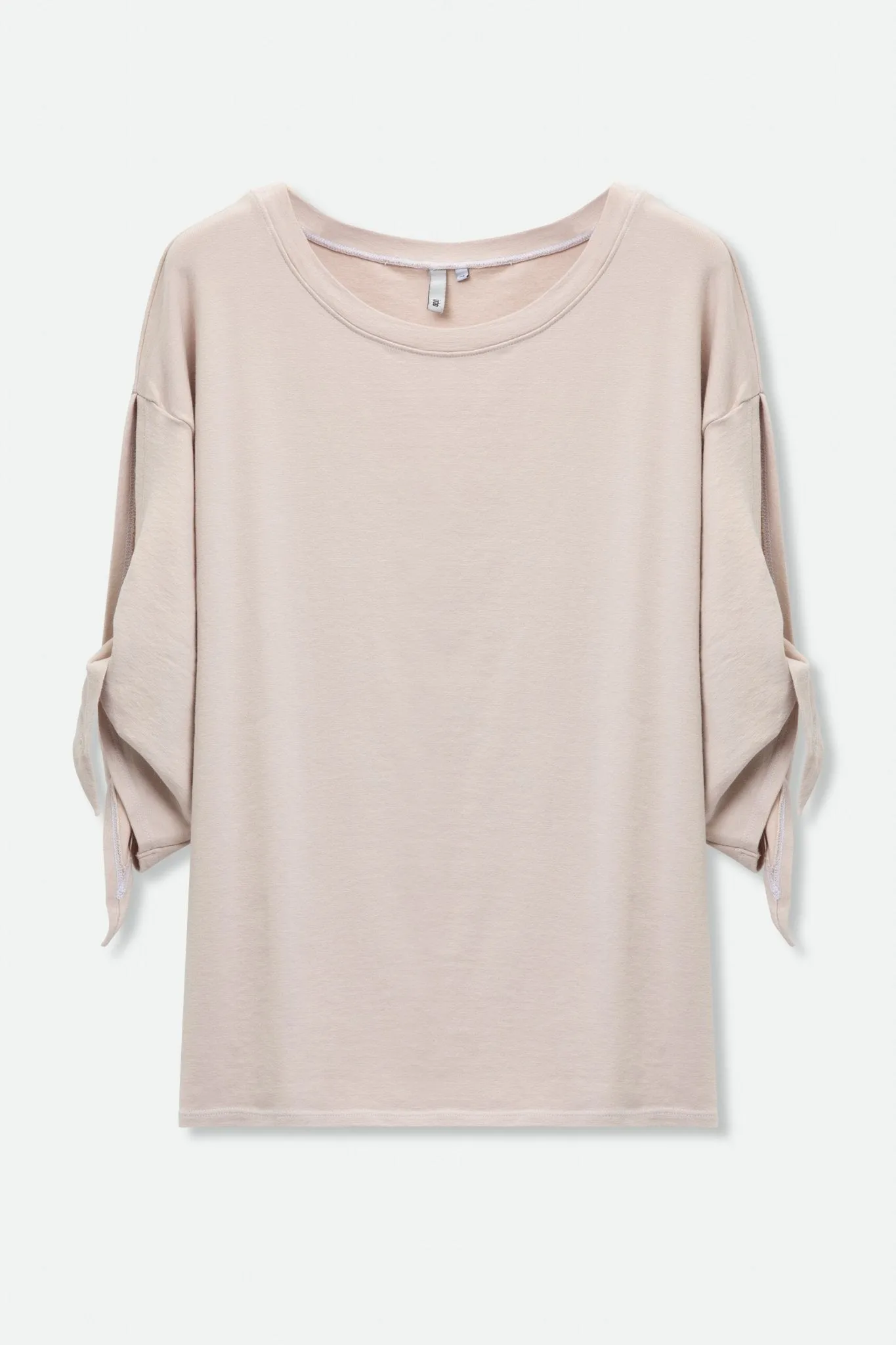BOATNECK TIE-SLEEVE TOP IN PIMA COTTON STRETCH