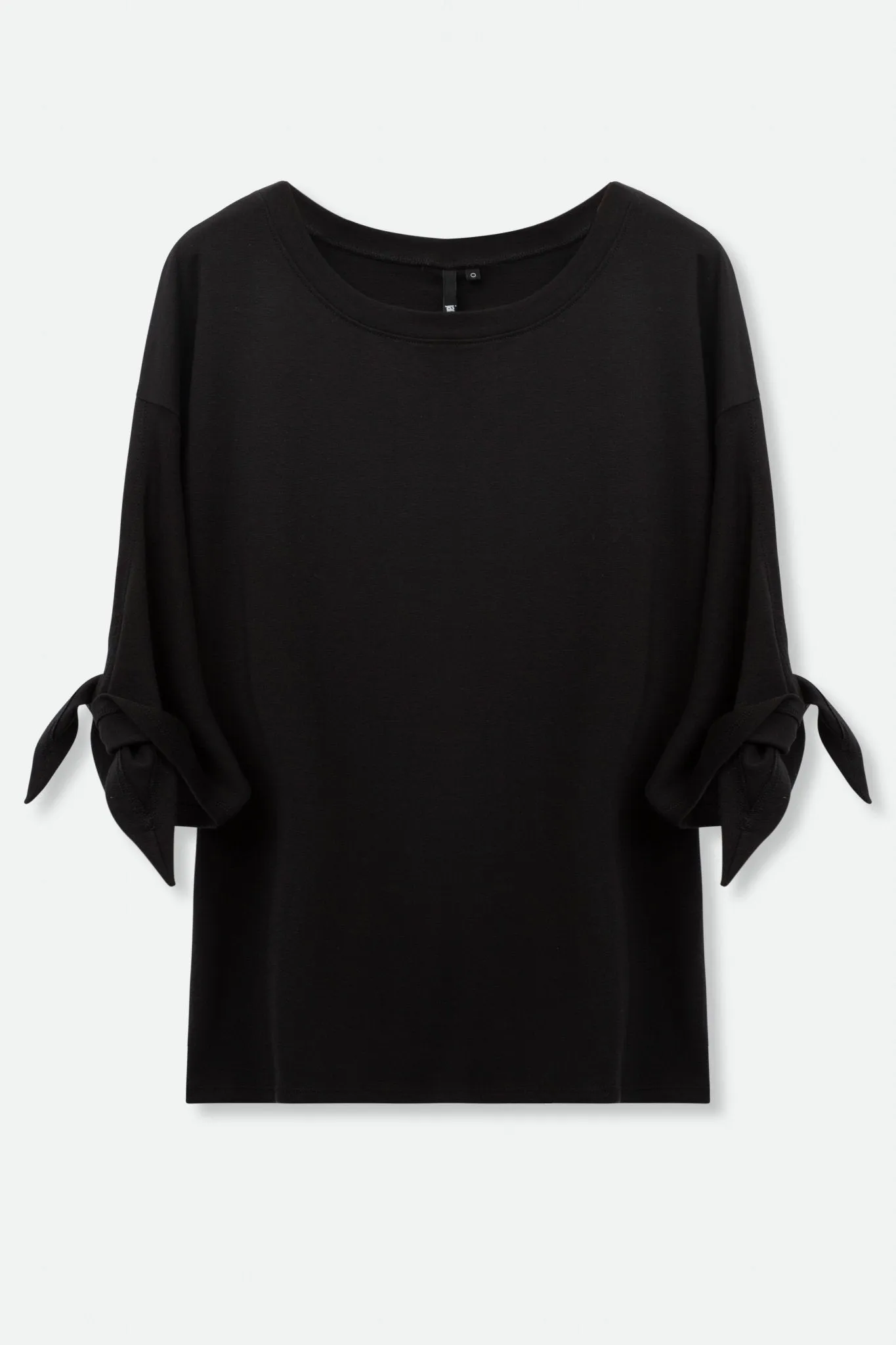 BOATNECK TIE-SLEEVE TOP IN PIMA COTTON STRETCH