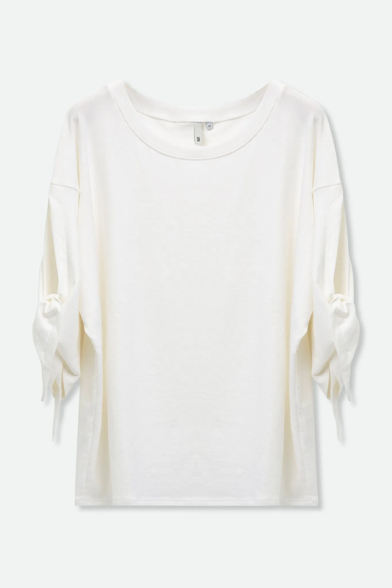BOATNECK TIE-SLEEVE TOP IN PIMA COTTON STRETCH
