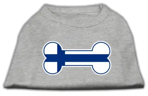 Bone Shaped Finland Flag Screen Print Shirts Grey XXL (18)