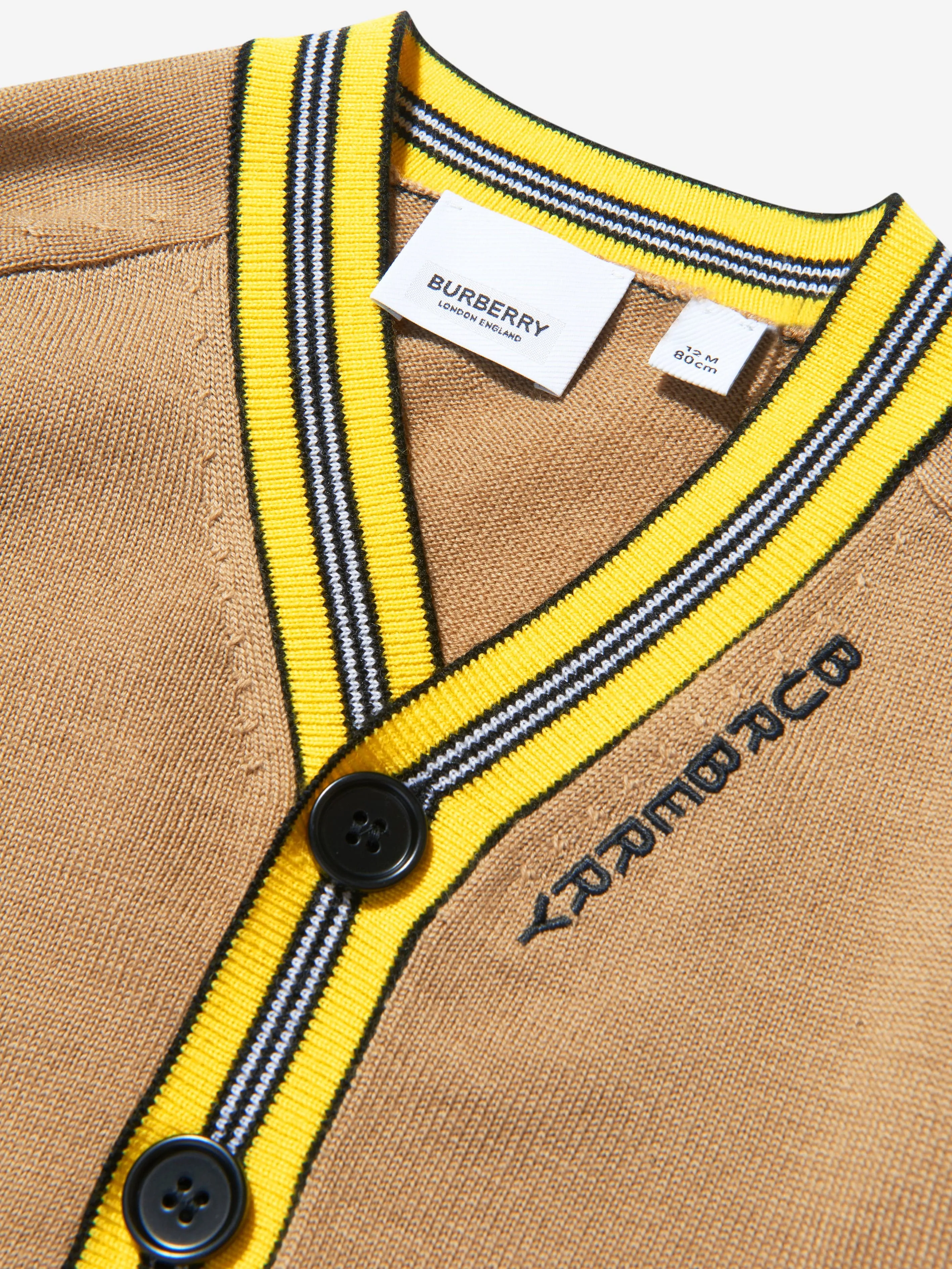Burberry Baby Boys Wool Icon Stripe Detail Cardigan