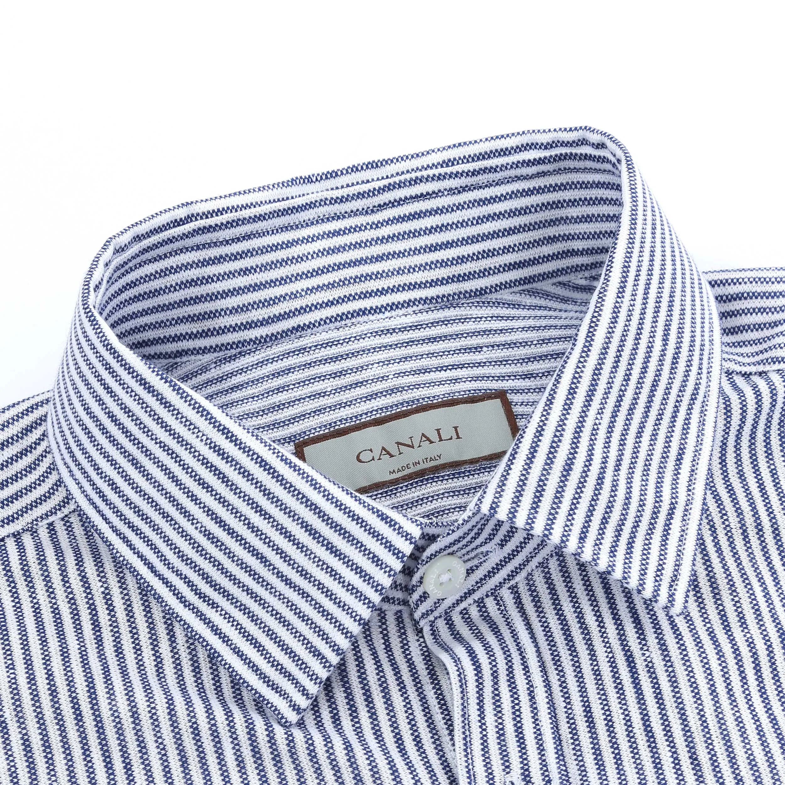 Canali Stripe Shirt in Blue Stripe