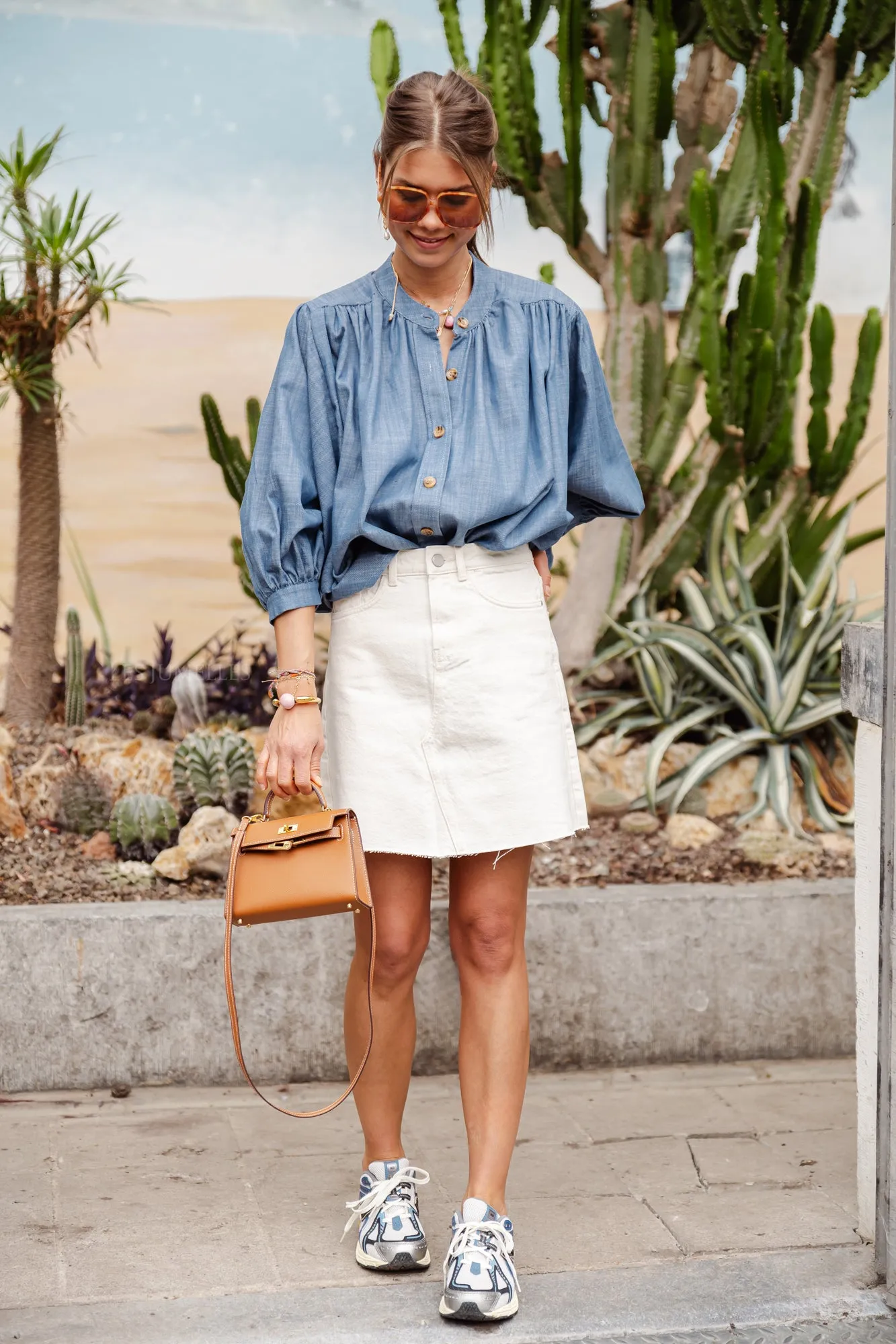 Carol cotton blouse denim blue