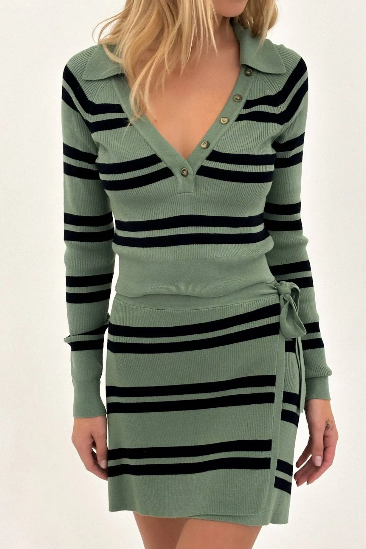 Catalina Top Queen Palm Stripe