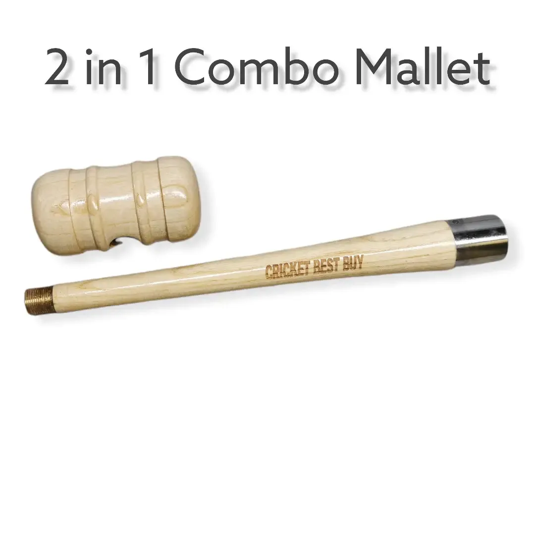 CBB Cricket Bat Mallet and Cone Combo Knocking Bat Apply Rubber Grip