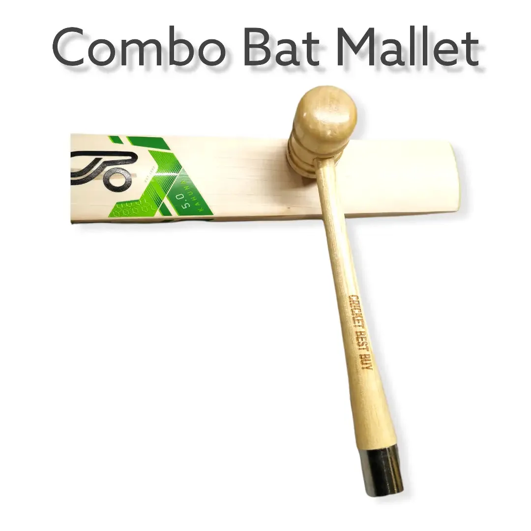CBB Cricket Bat Mallet and Cone Combo Knocking Bat Apply Rubber Grip