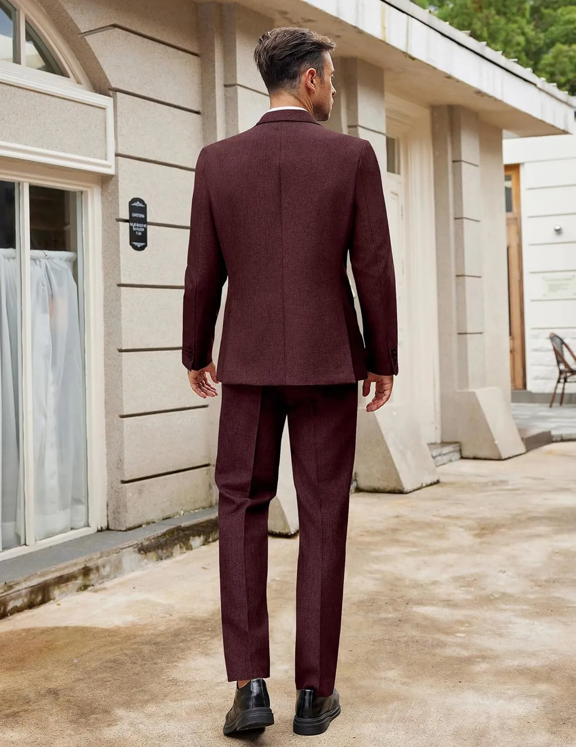 COOFANDY Men Suits Classic Fit 2 Piece Suit Set One Button Casual Blazer Wedding Bussiness Suit Separates