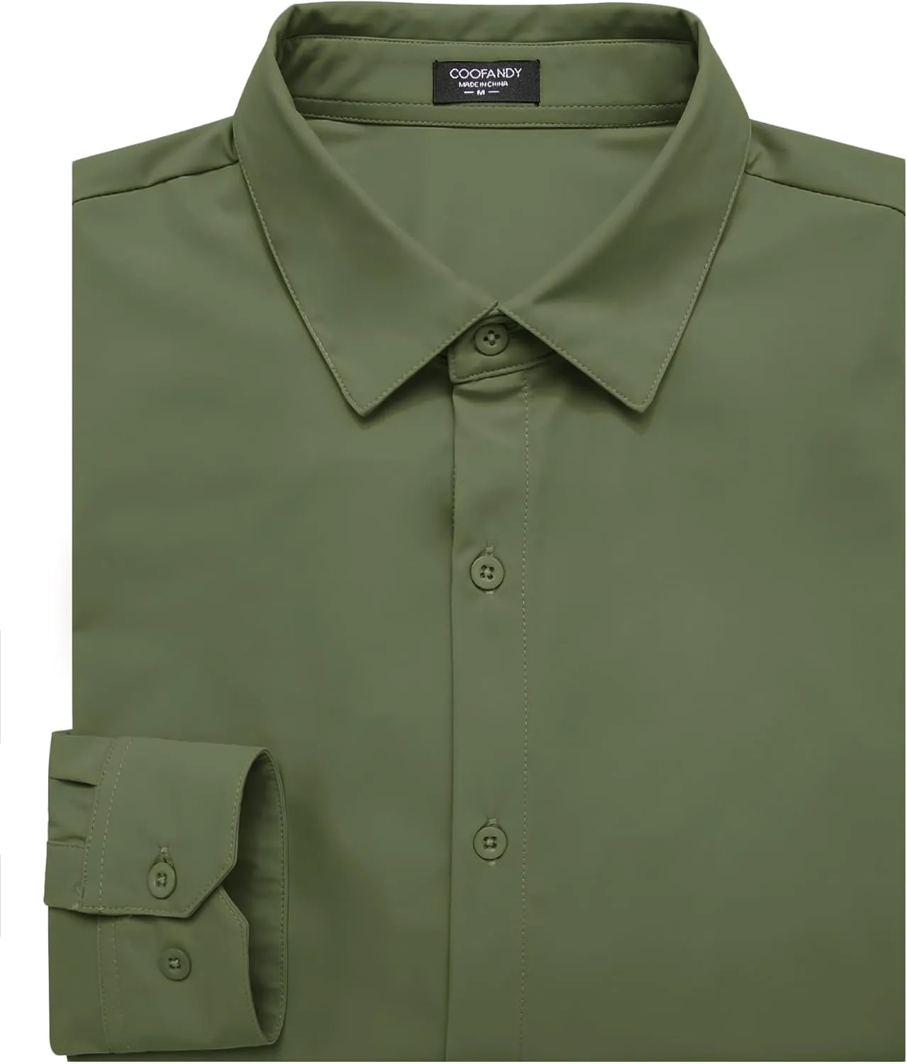 COOFANDY Men's Muscle Fit Dress Shirts Wrinkle Free Long Sleeve Button Down Shirt Stretch Business Shirt