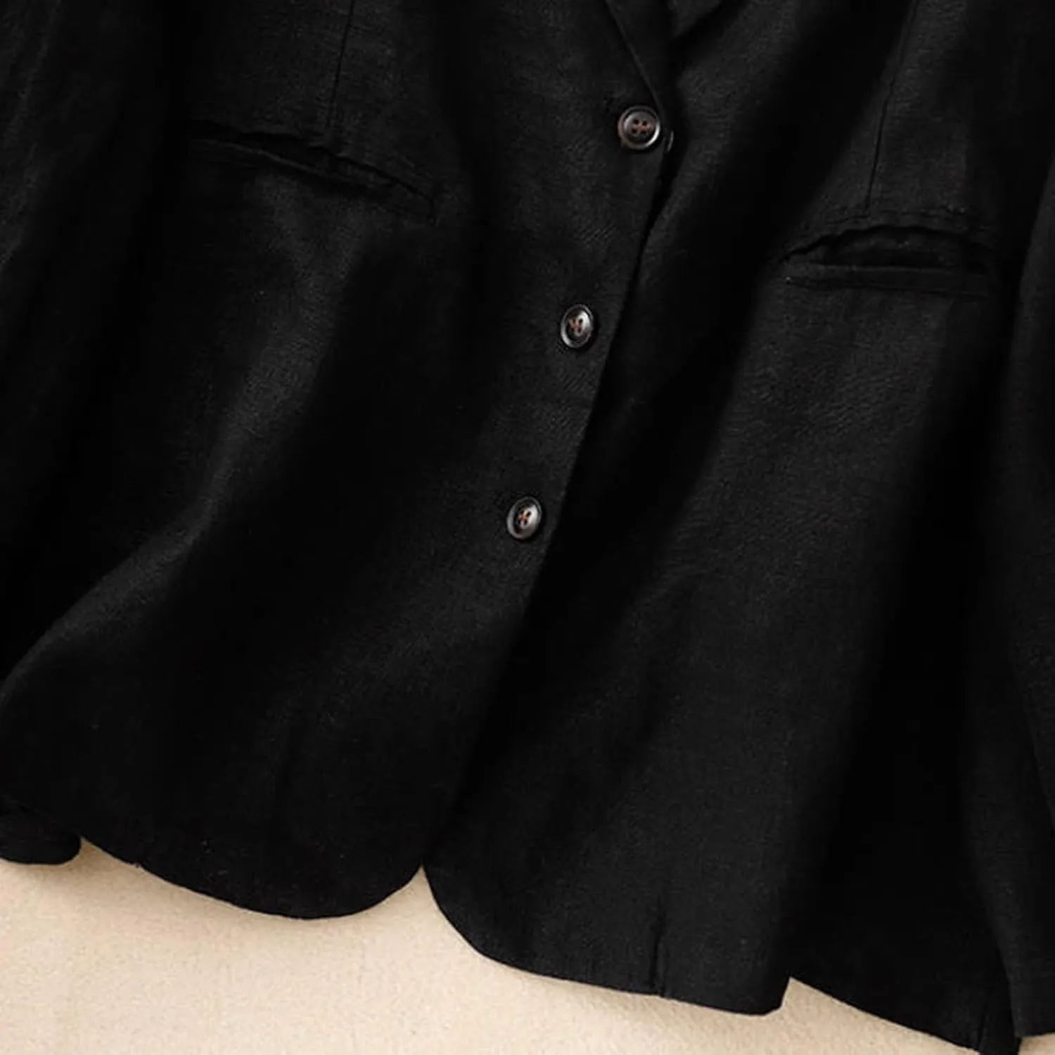 Cotton Linen Blazer for Women Long Sleeve Loose Casual Blazer Jackets Lightweight Spring Summer Work Suit Jacket