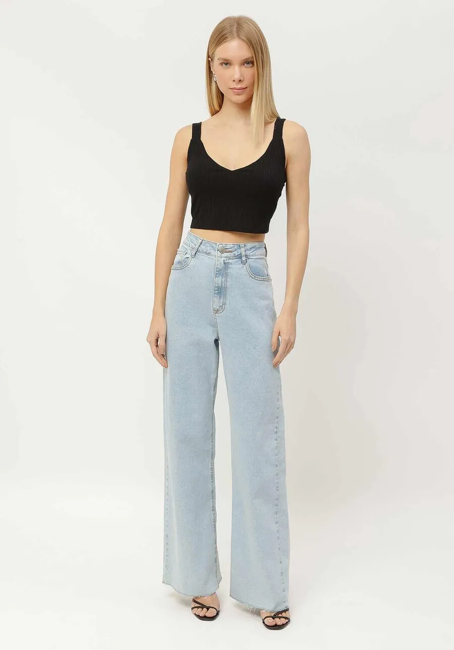 Cropped Cardigan With Ribbed Tank