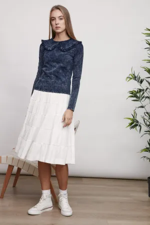 Denim Collared Top