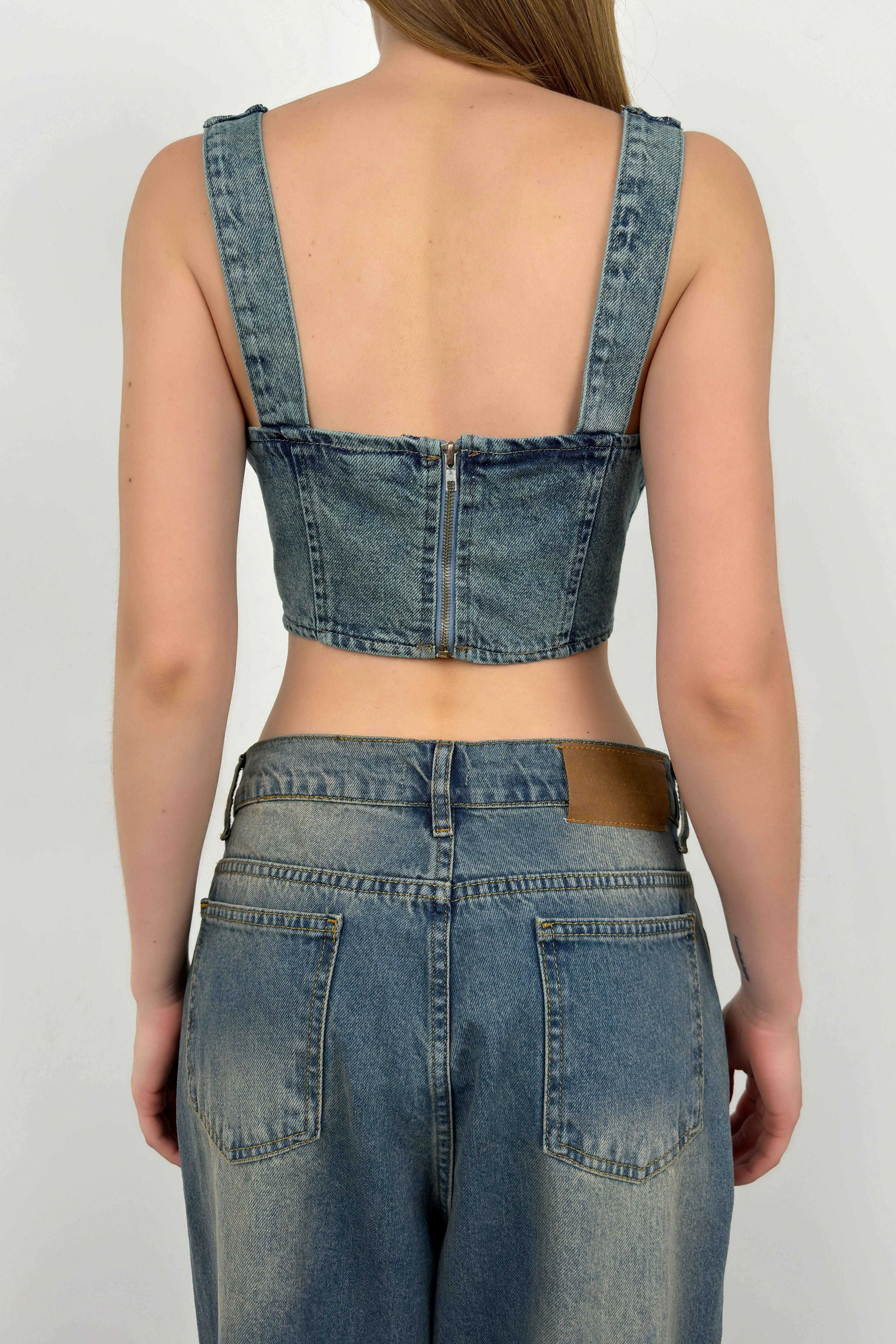 Denim Corset Top