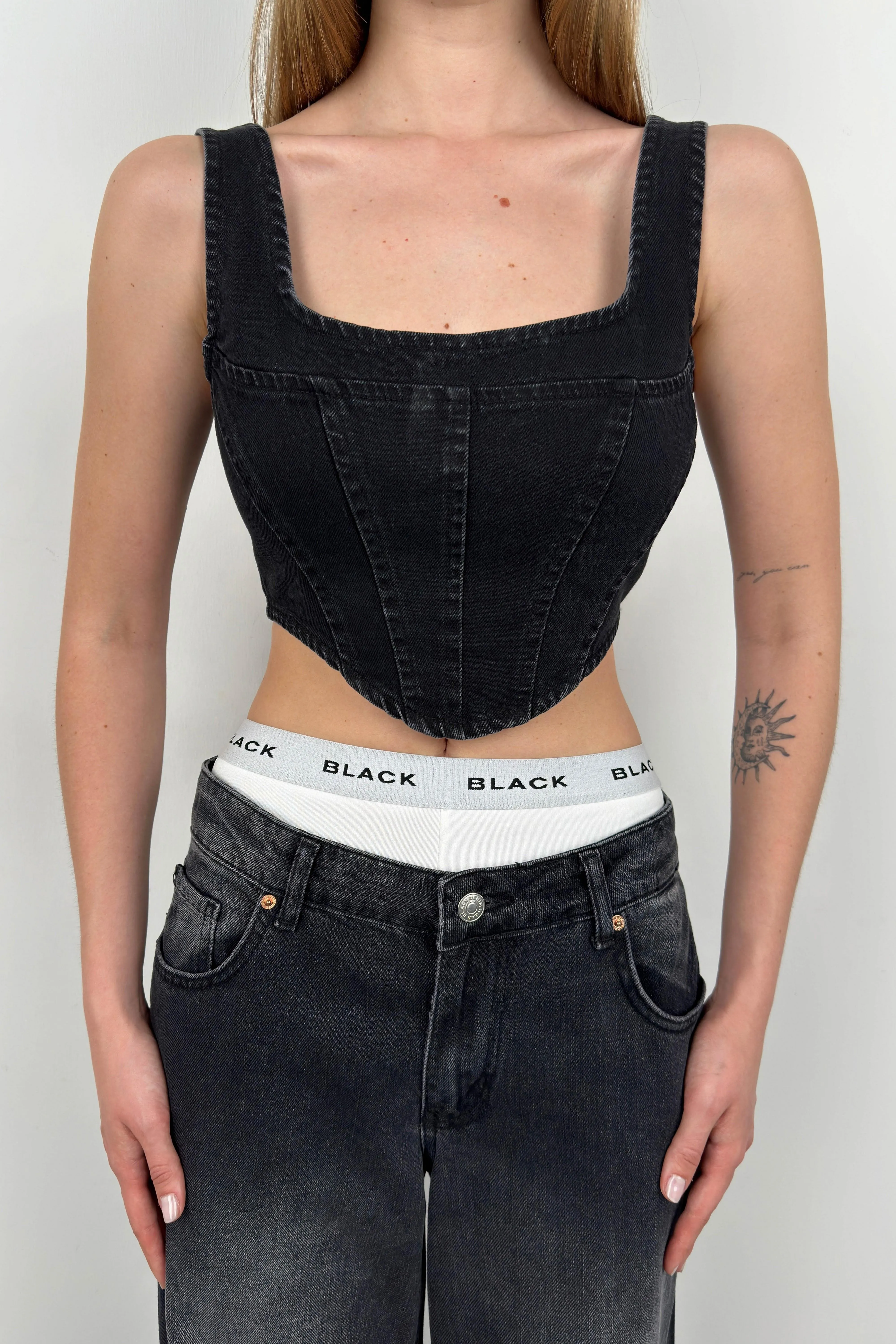 Denim Corset Top