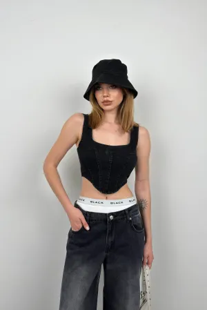 Denim Corset Top