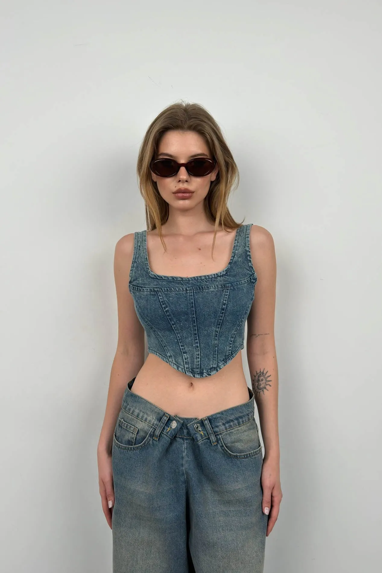 Denim Corset Top
