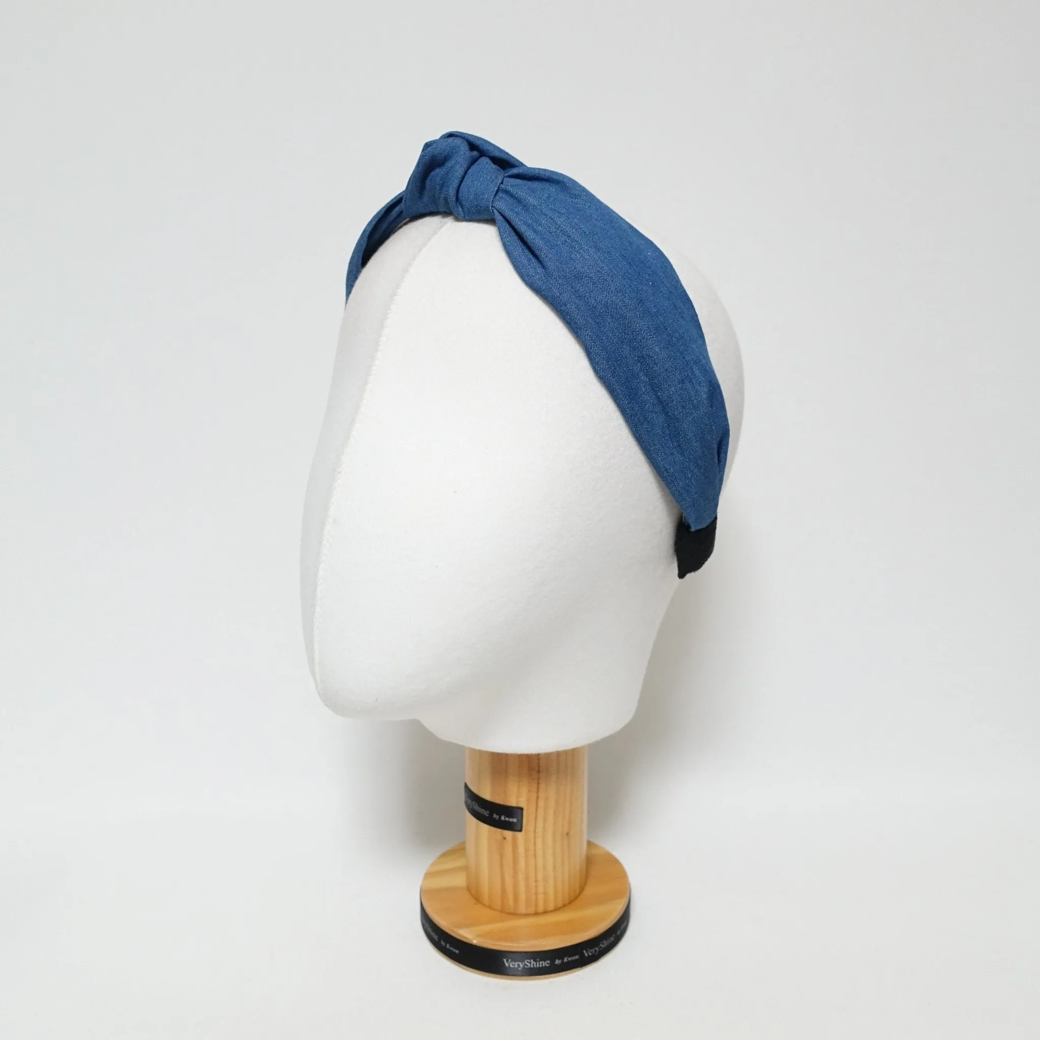 denim knotted headband casual blue jean fabric hairband woman hair accessory
