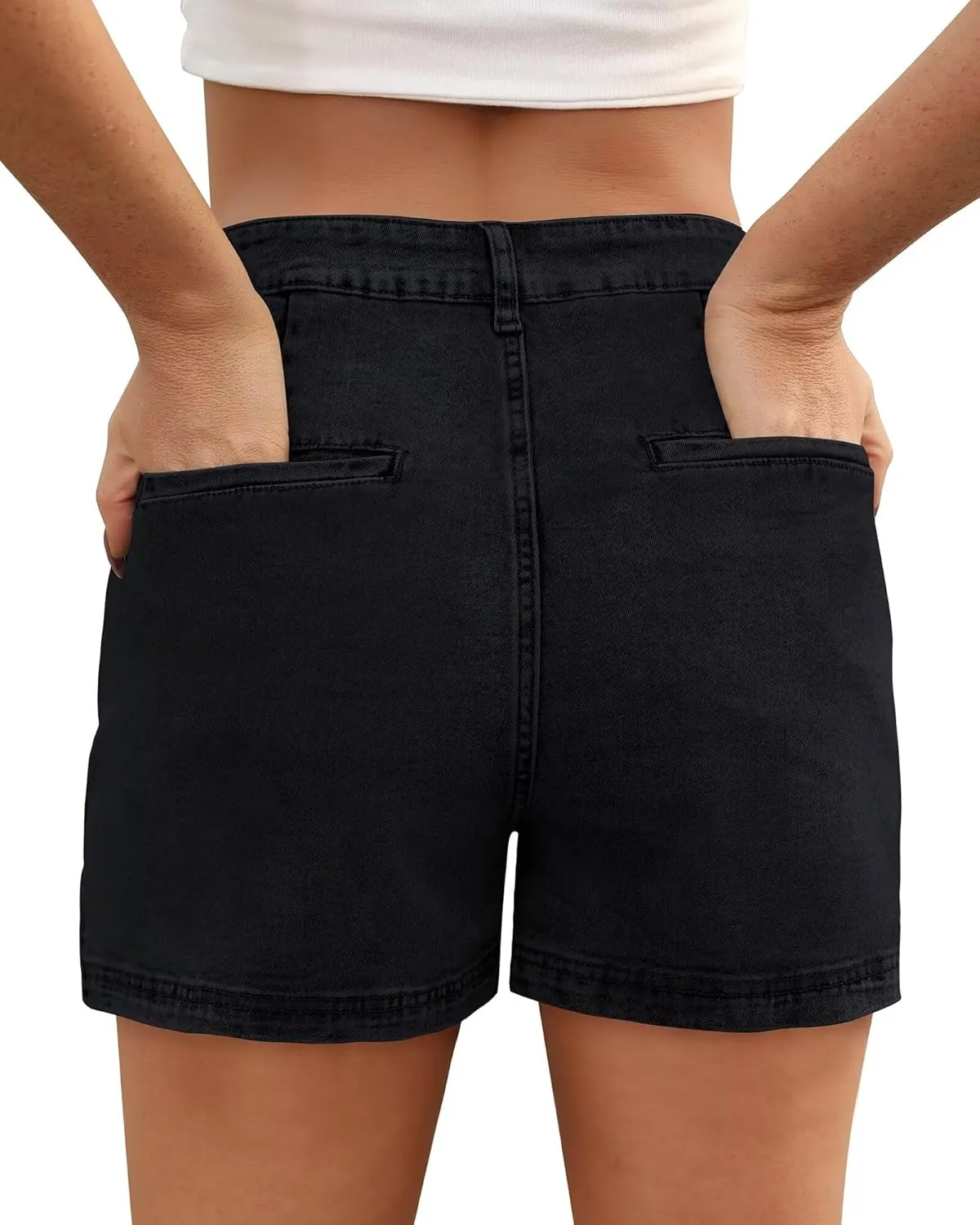 Denim Skorts for Women Skirt Stretchy High Waisted Womens Skirts Asymmetrical Hem Casual Mini Jean Skirt with Shorts