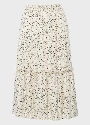 Dotted Ruffle Midi Skirt