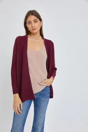 Double The Love Cardigan - Wine