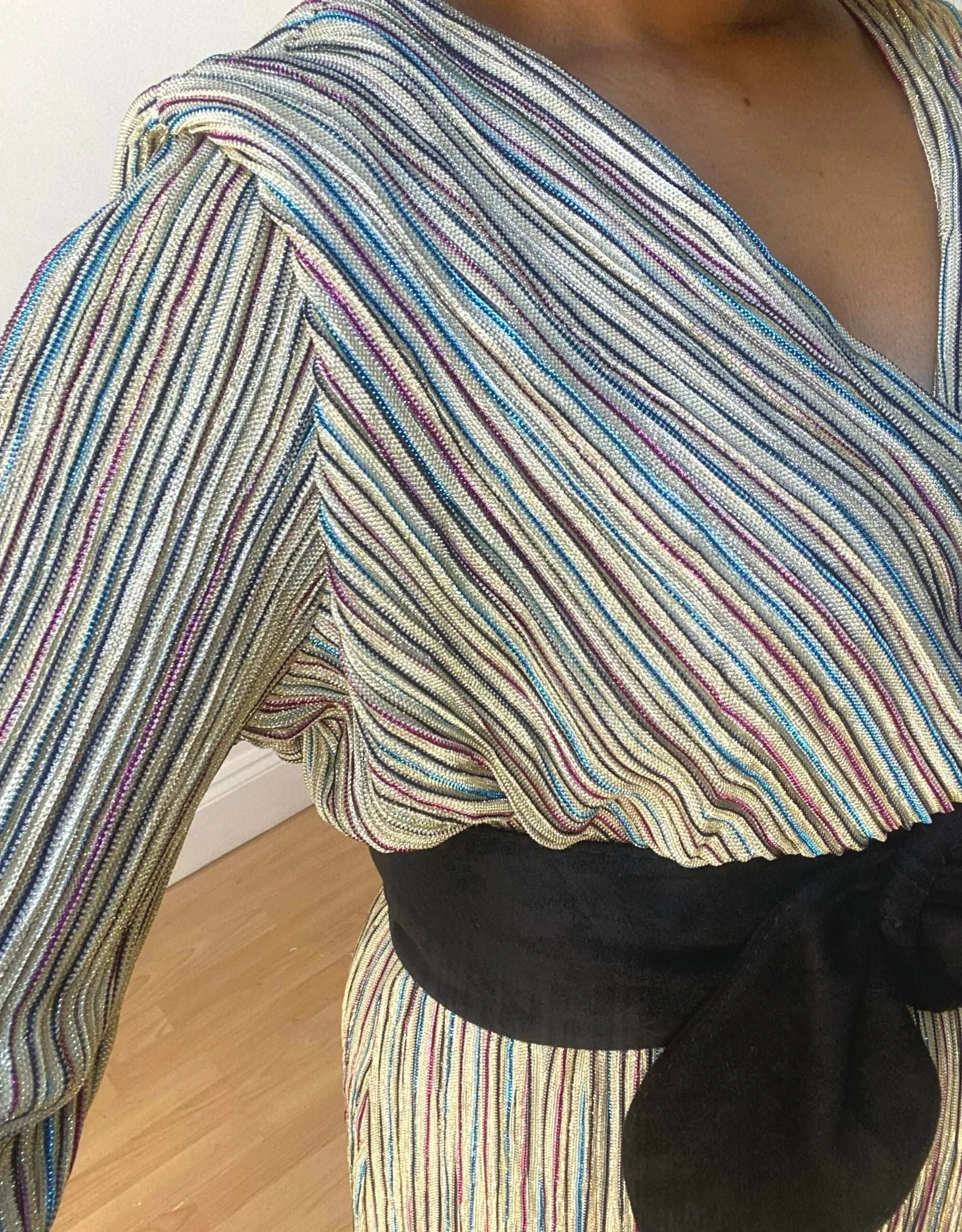 Elora Metallic midi dress