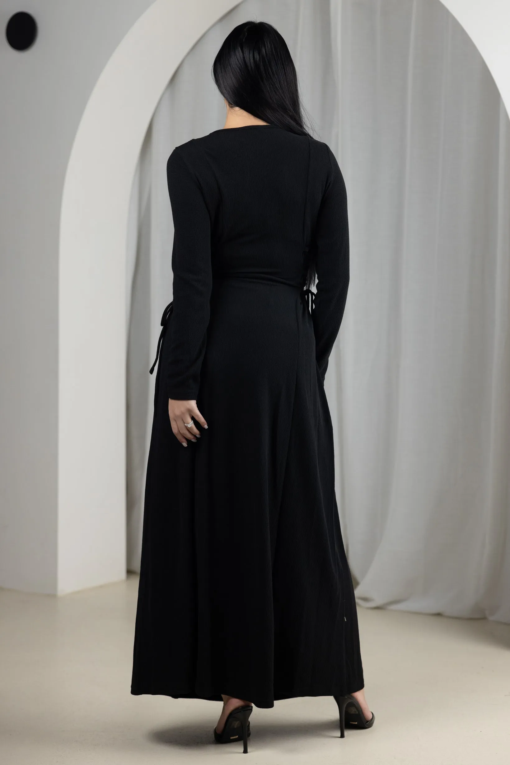 Eminent Waist Tie Rib Dress