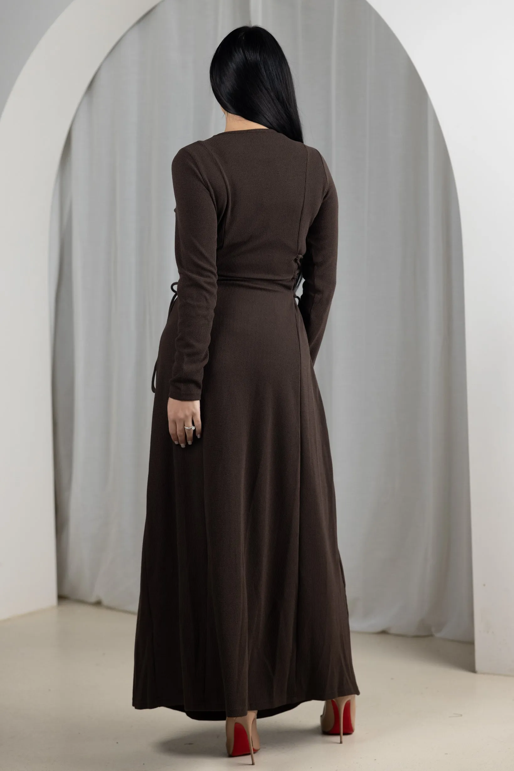 Eminent Waist Tie Rib Dress