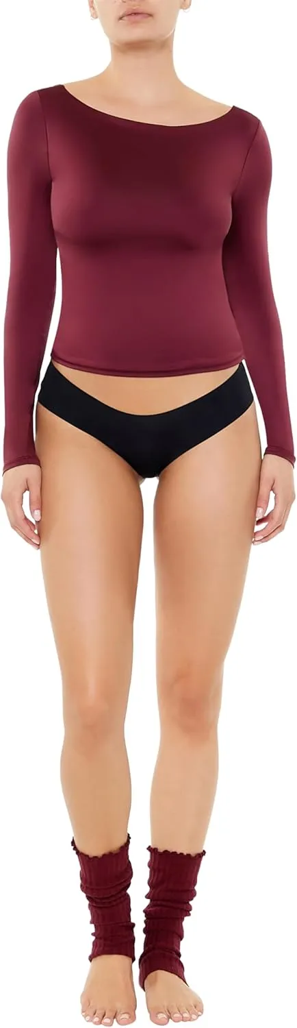 Forever 21 Women's Contour Sculpt Boat Neck Top